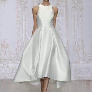 Monique Lhuillier Cream High Low Dress